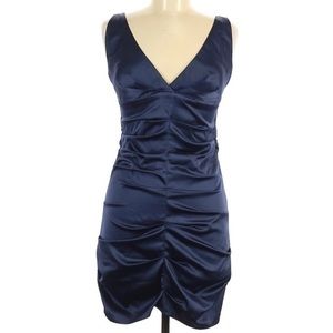 Rubber Ducky,Beautiful navy blue ruched mini dress